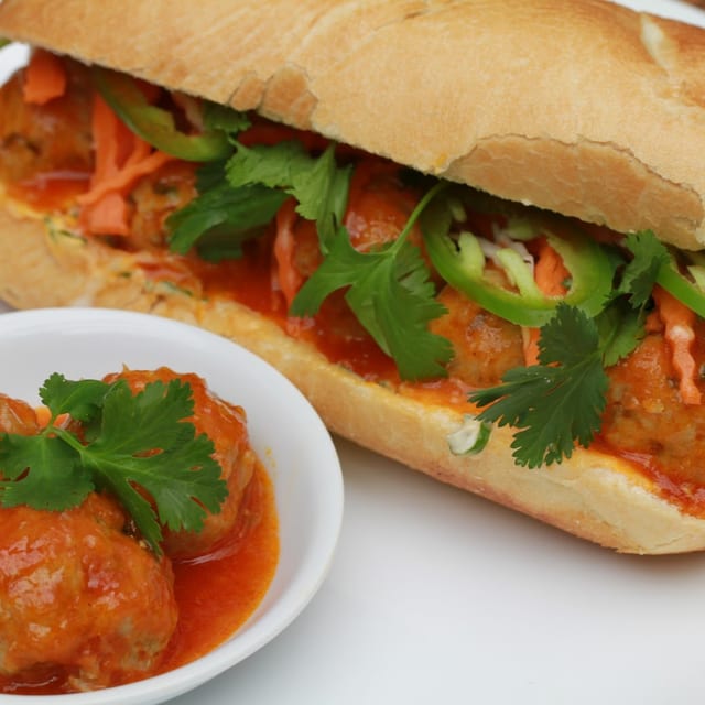 BM2. Meatball or Pork Patties Sandwich.