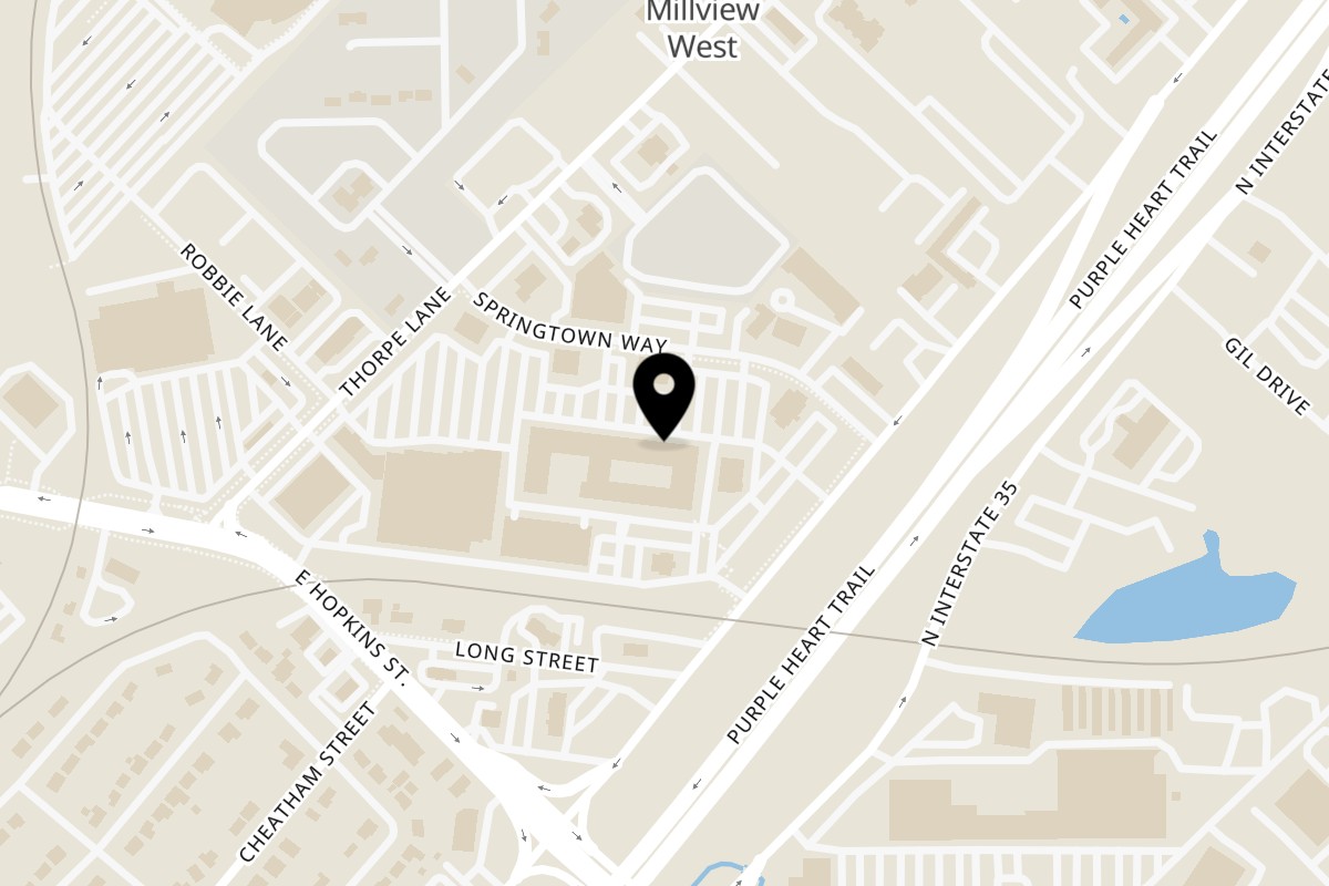 Map showing the location of LAB C FOOD KITCHEN - San Marcos on 200 Springtown Way Suite 124 in San Marcos